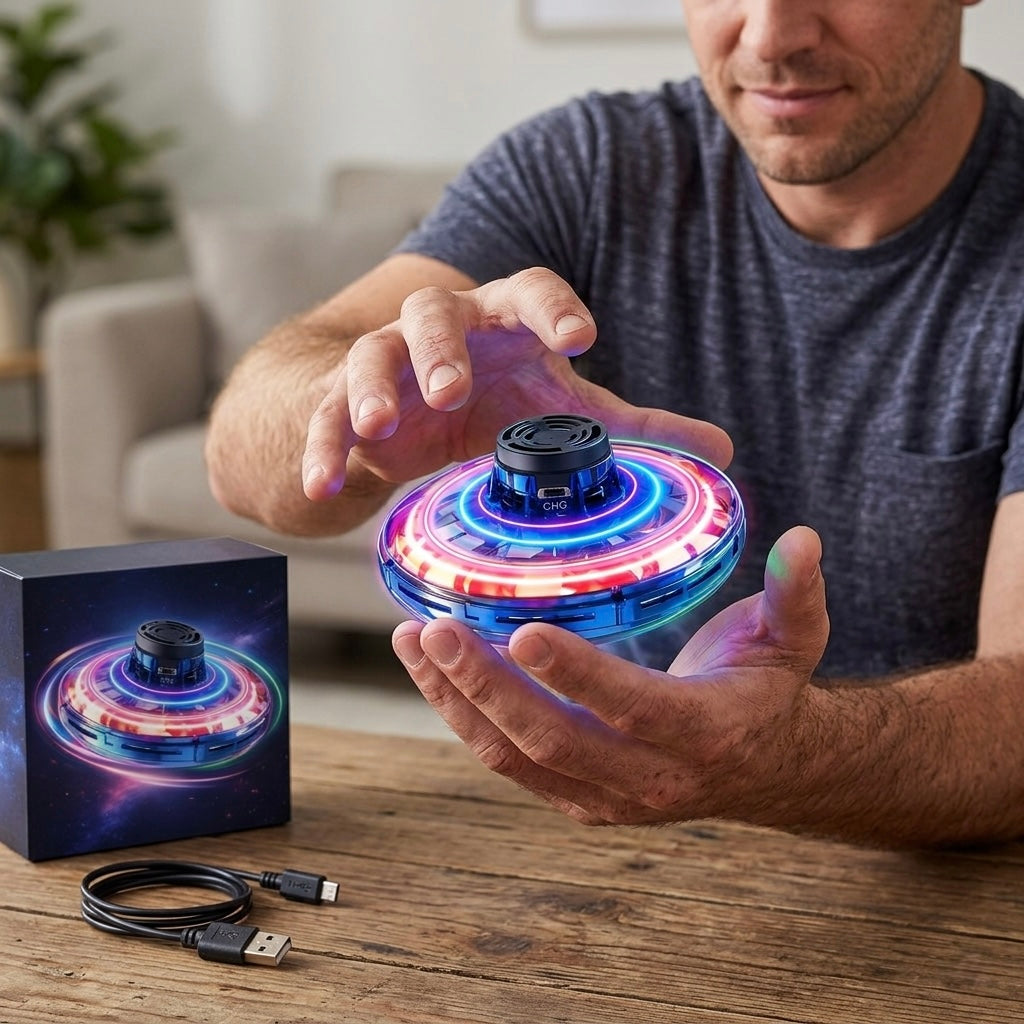 The Ultimate LED Flying Spinner :Magic Boomerang Drone(Rechargeable)